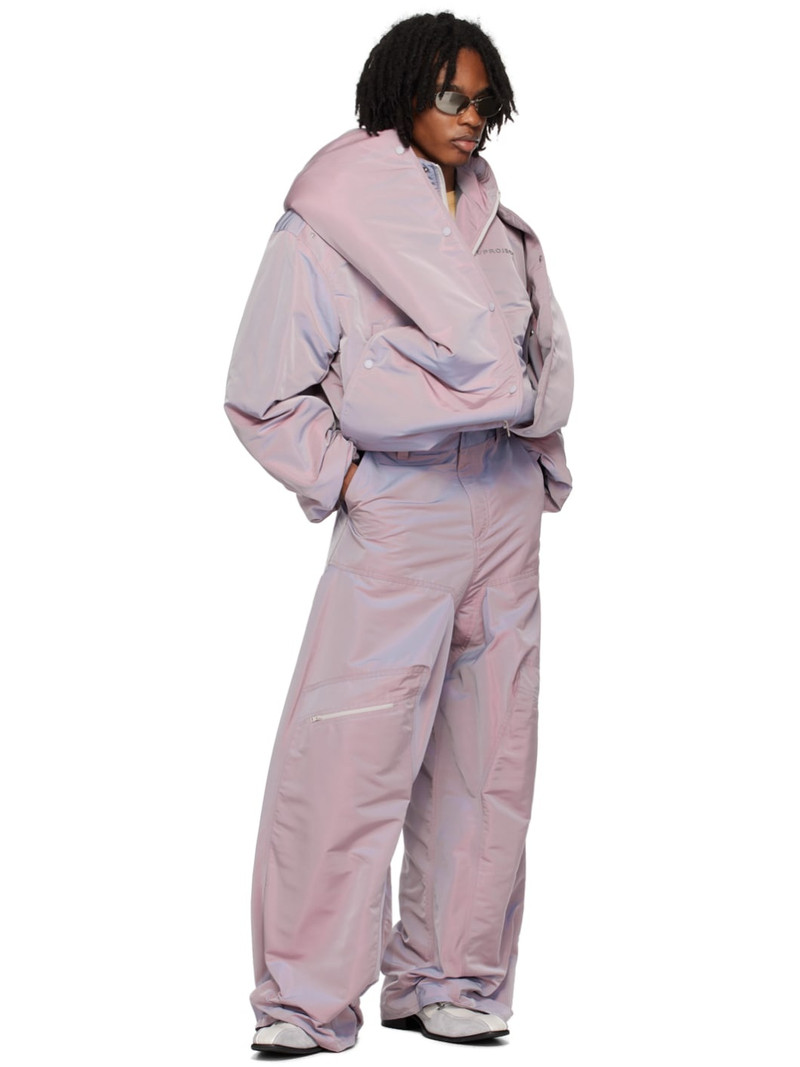 Purple Snap Off Puffer Jacket 5