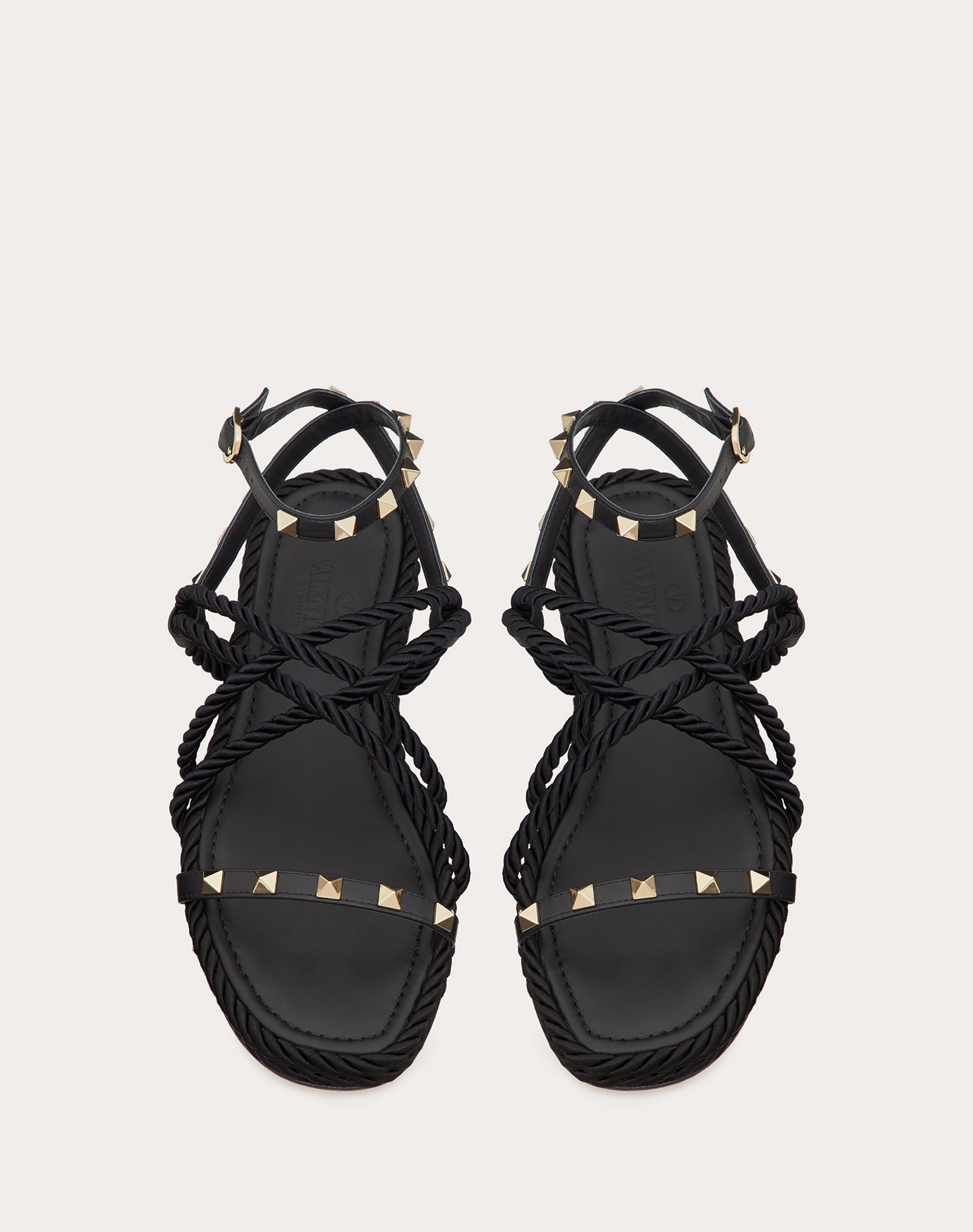 Rockstud Flat Ankle Strap Calfskin Sandal - 4