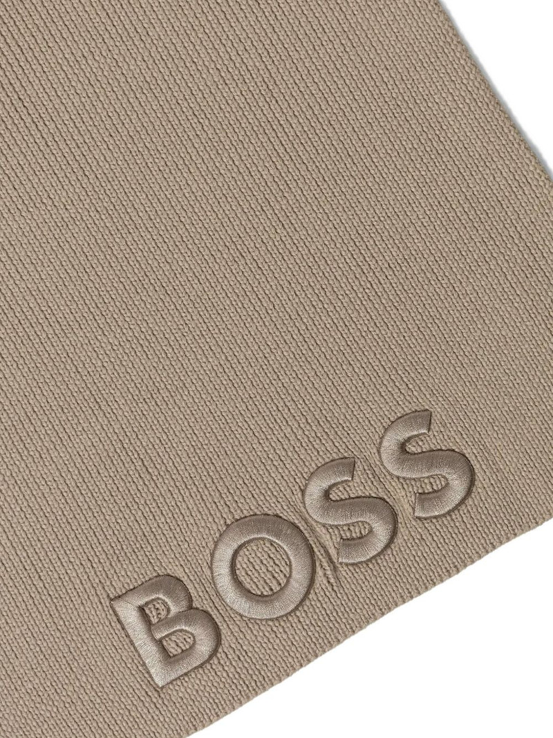 BOSS virgin-wool logo-embroidered scarf outlook