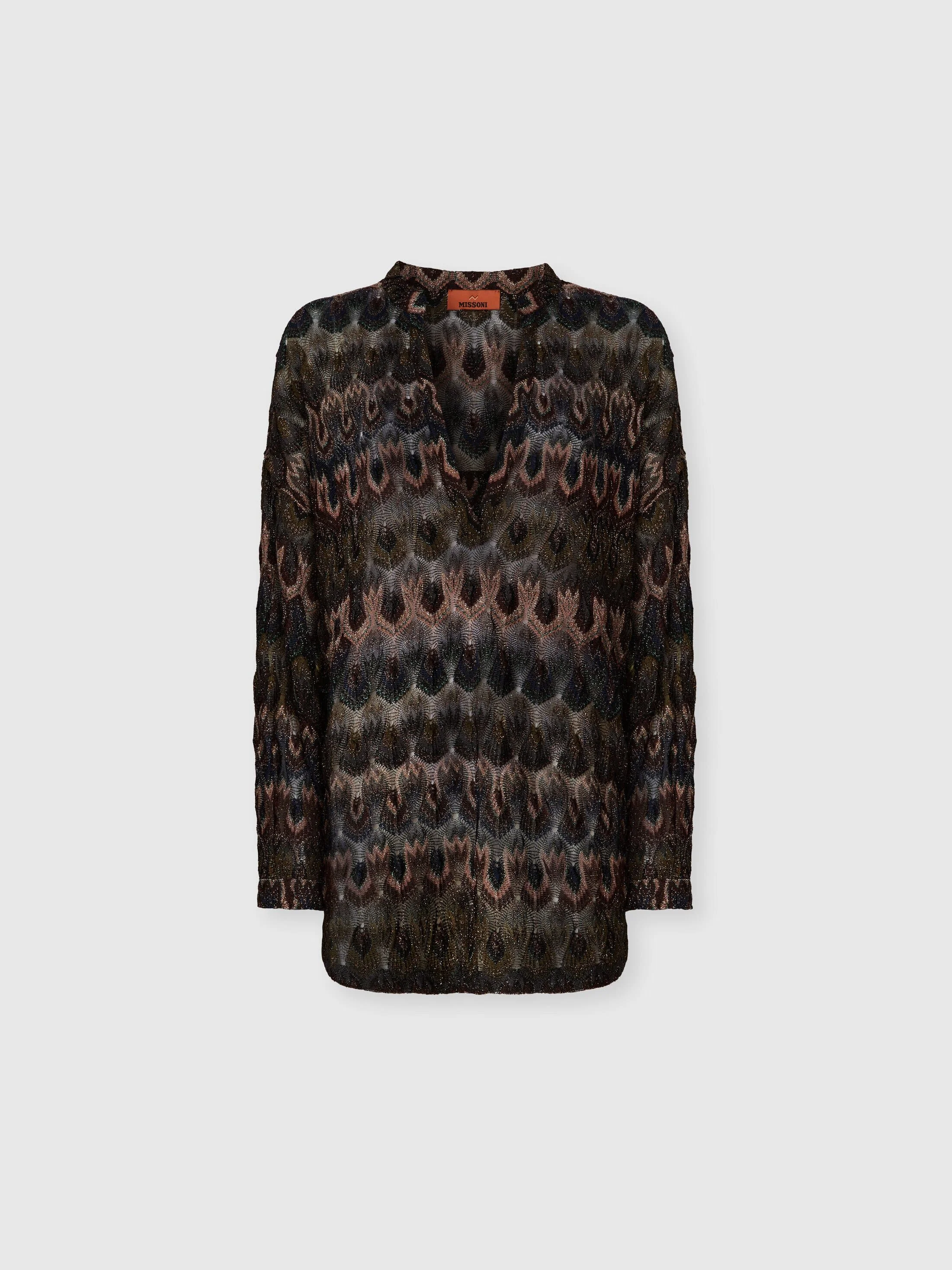 Missoni Viscose Lamé Blouse With Arabesque Motif in Green& Brown at Nordstrom - 1