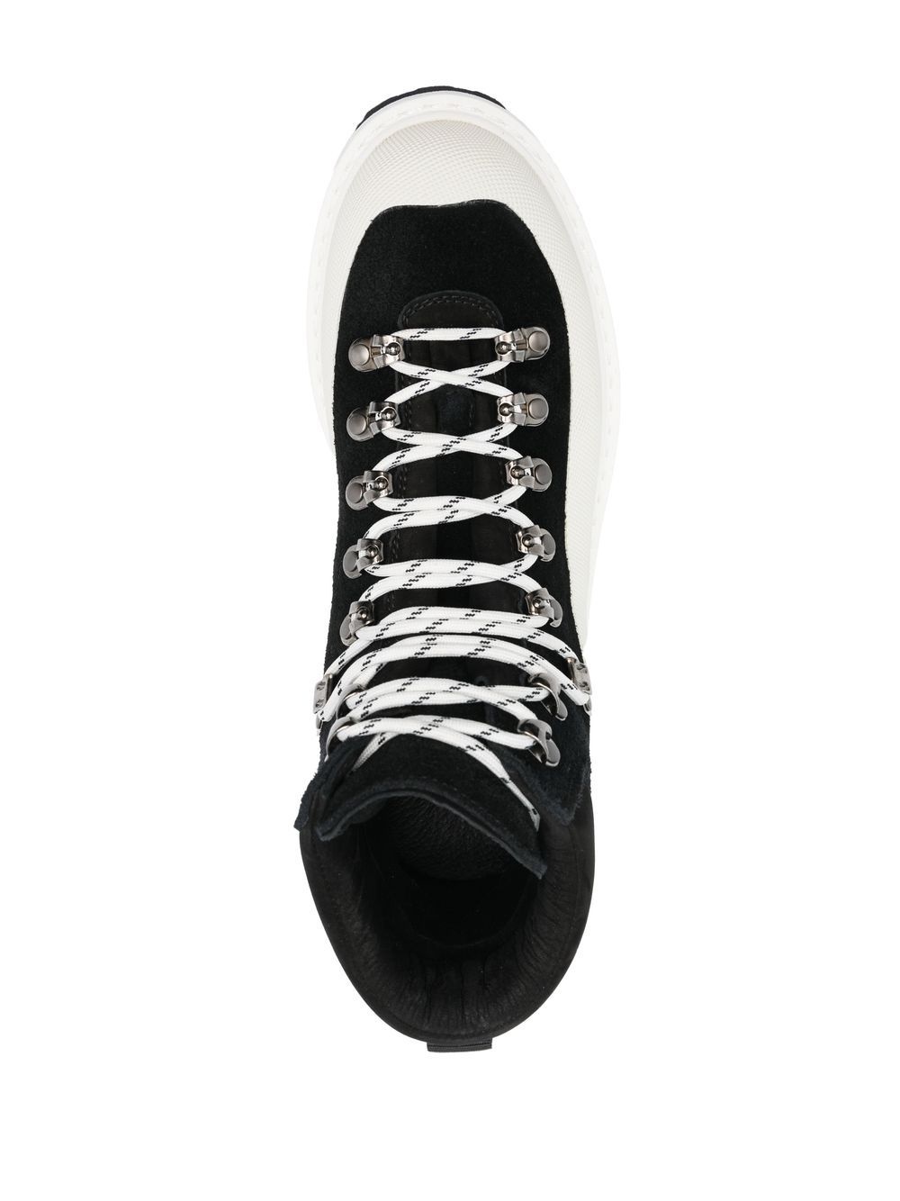 contrasting-panel lace-up boots - 4