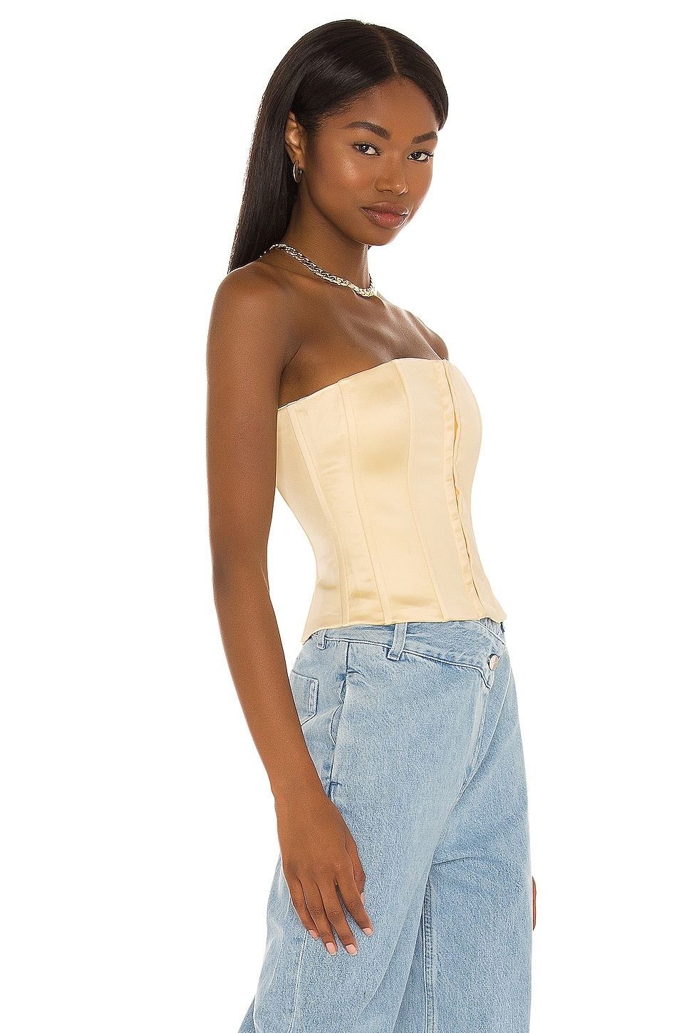 Satin Lace Up Corset - 2