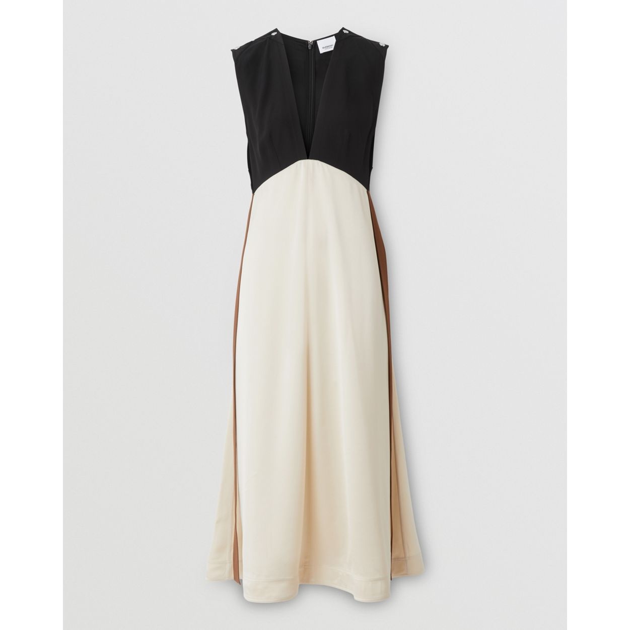 Sleeveless Colour Block Viscose Dress - 1