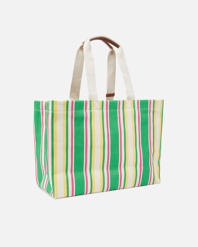 PINKO MAXI SHOULDER BAG IN STRIPED FABRIC outlook