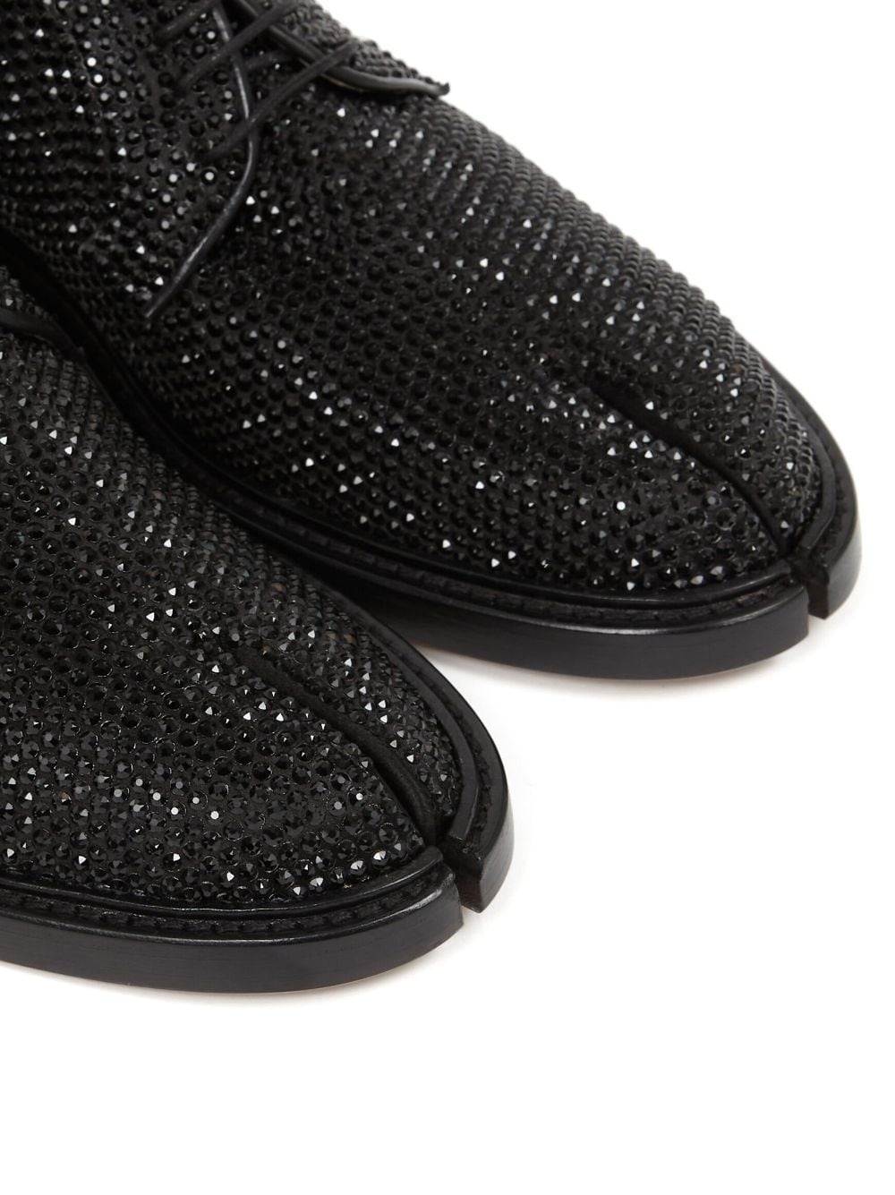 rhinestone split-toe lace-up shoes - 5