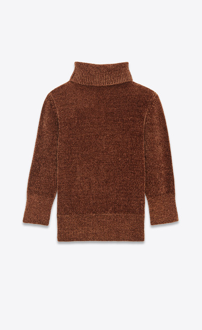 SAINT LAURENT turtleneck sweater in velvet knit outlook