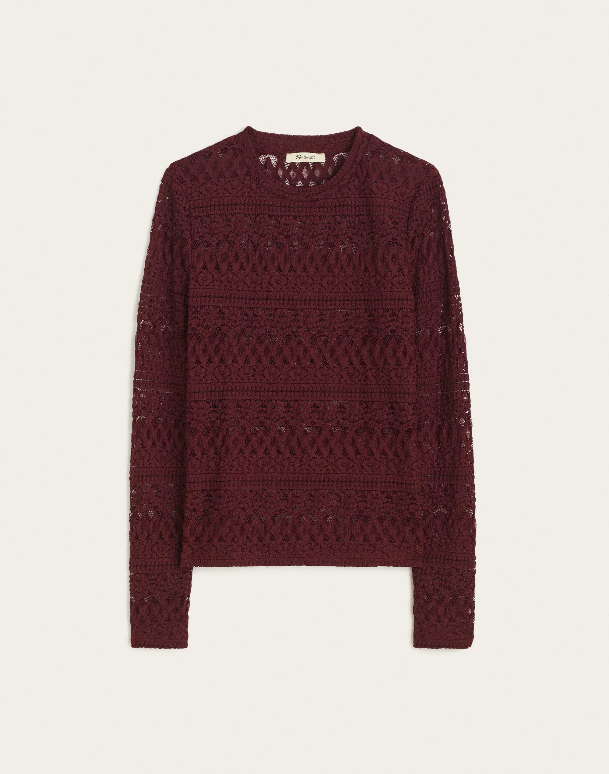 Jacquard-Lace Long-Sleeve Top - 1