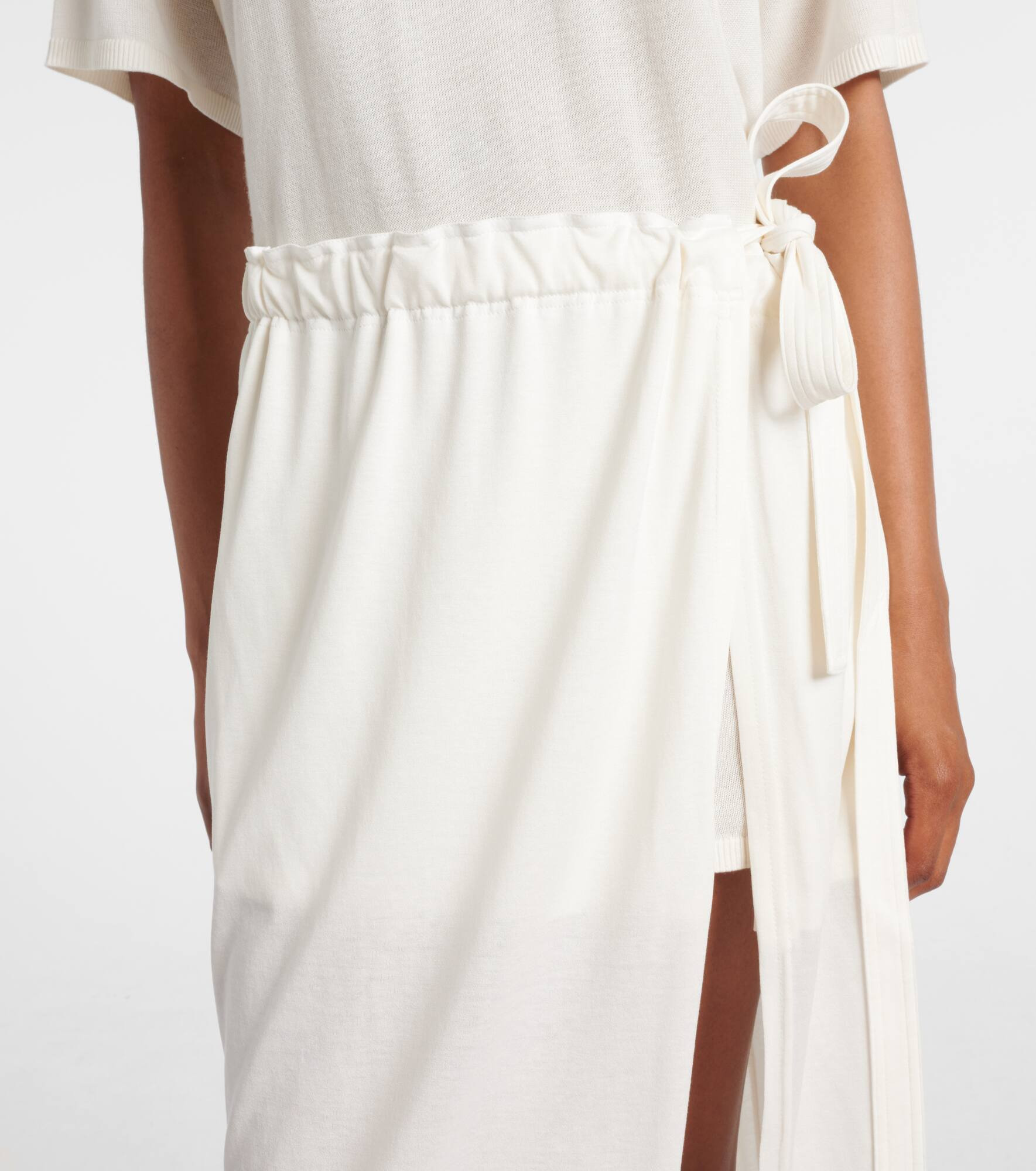 Cotton and silk midi skirt - 4