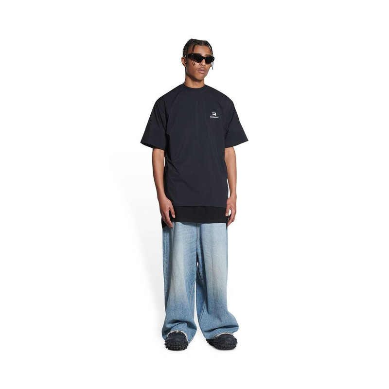 BALENCIAGA Men's Sporty B Swim T-shirt in Black outlook