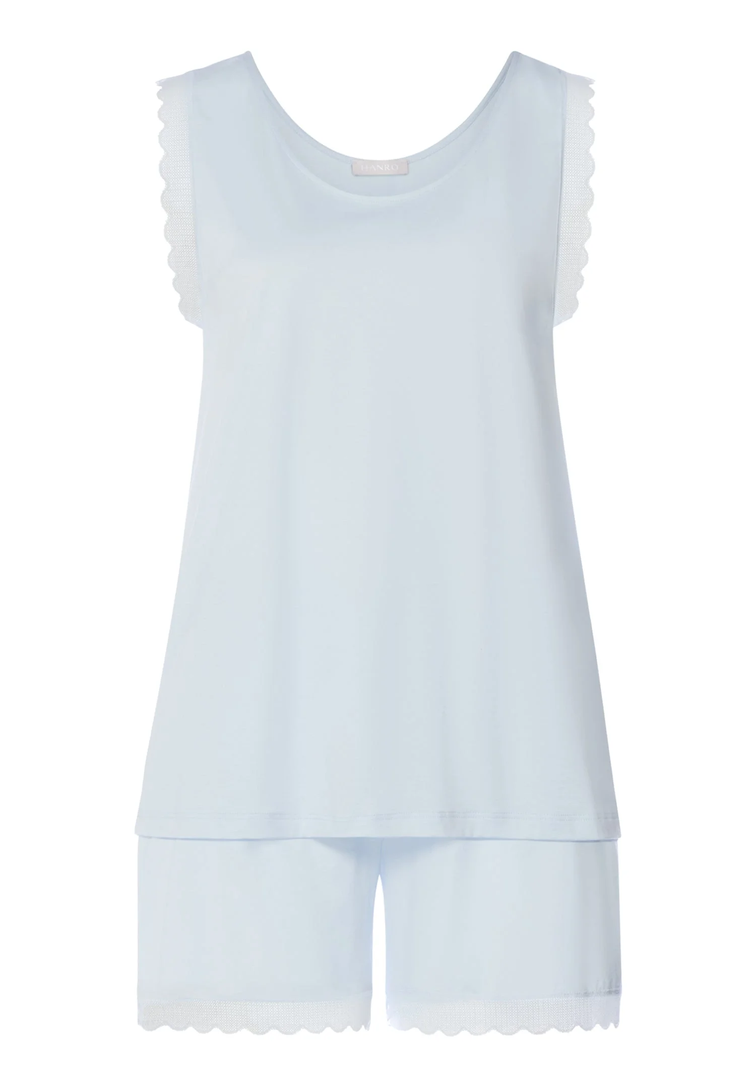 Inaya Scalloped Lace Cotton Pajama Set - 1