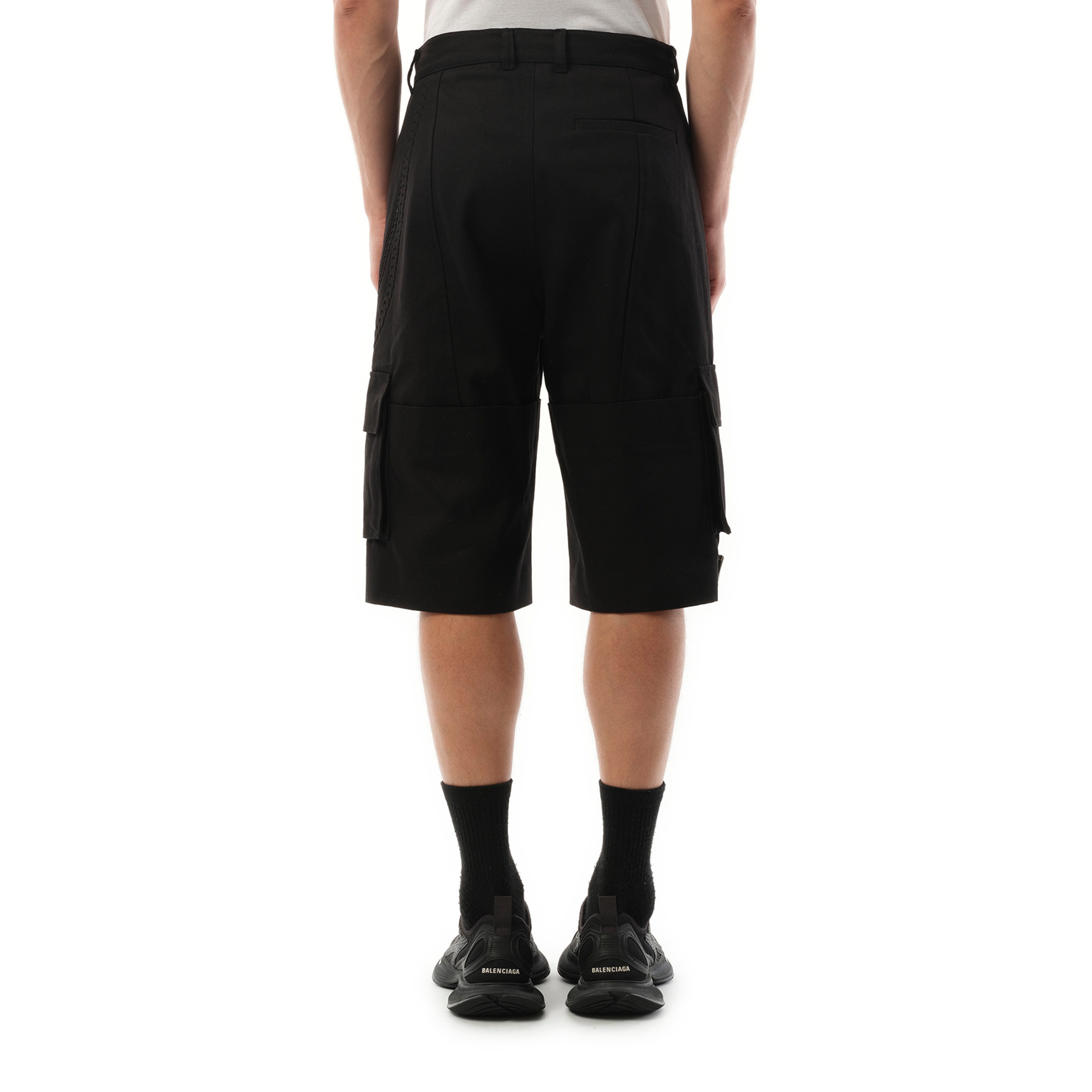 Chain Embossed Shorts in Black - 6