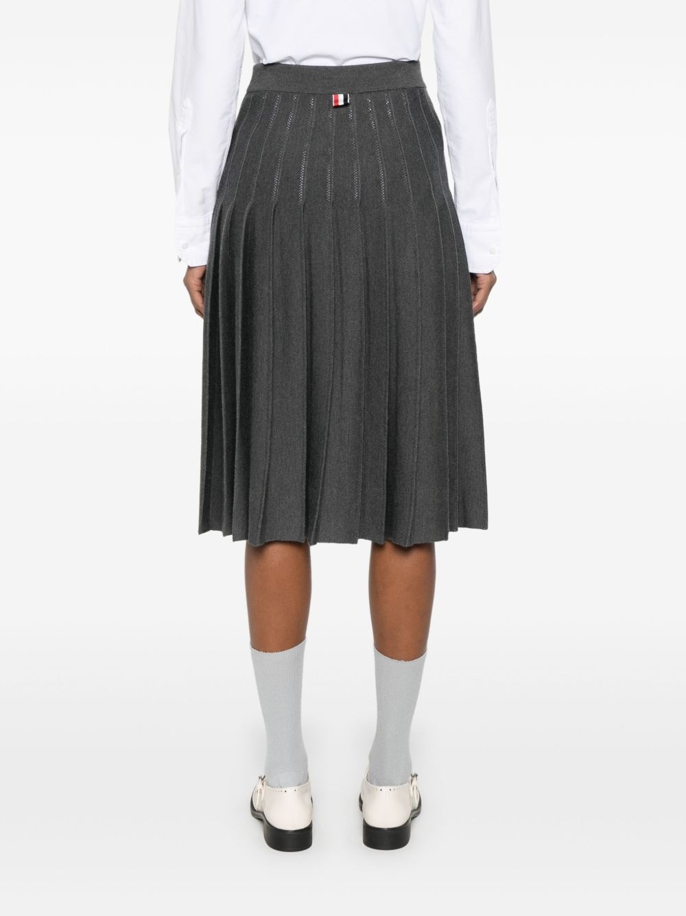 pleated pointelle midi skirt - 4