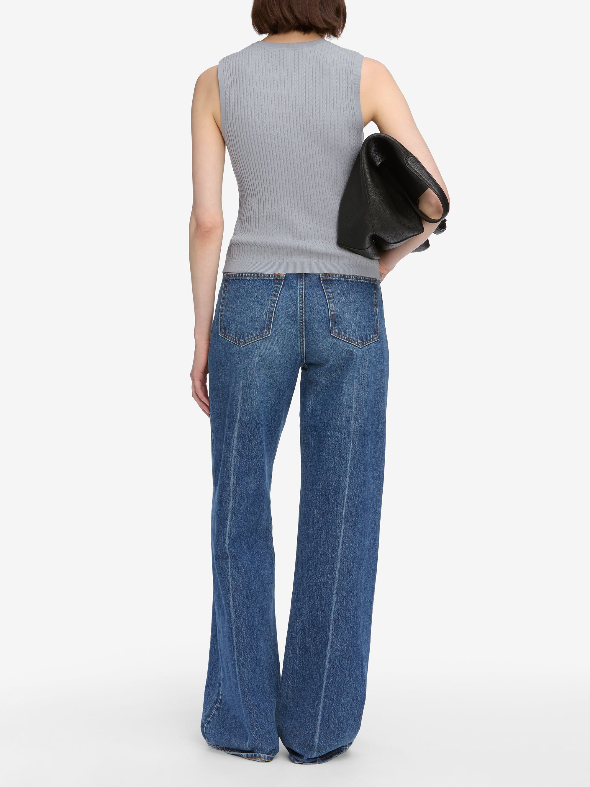 The Fine Cable Tank in Grey Blue - 6