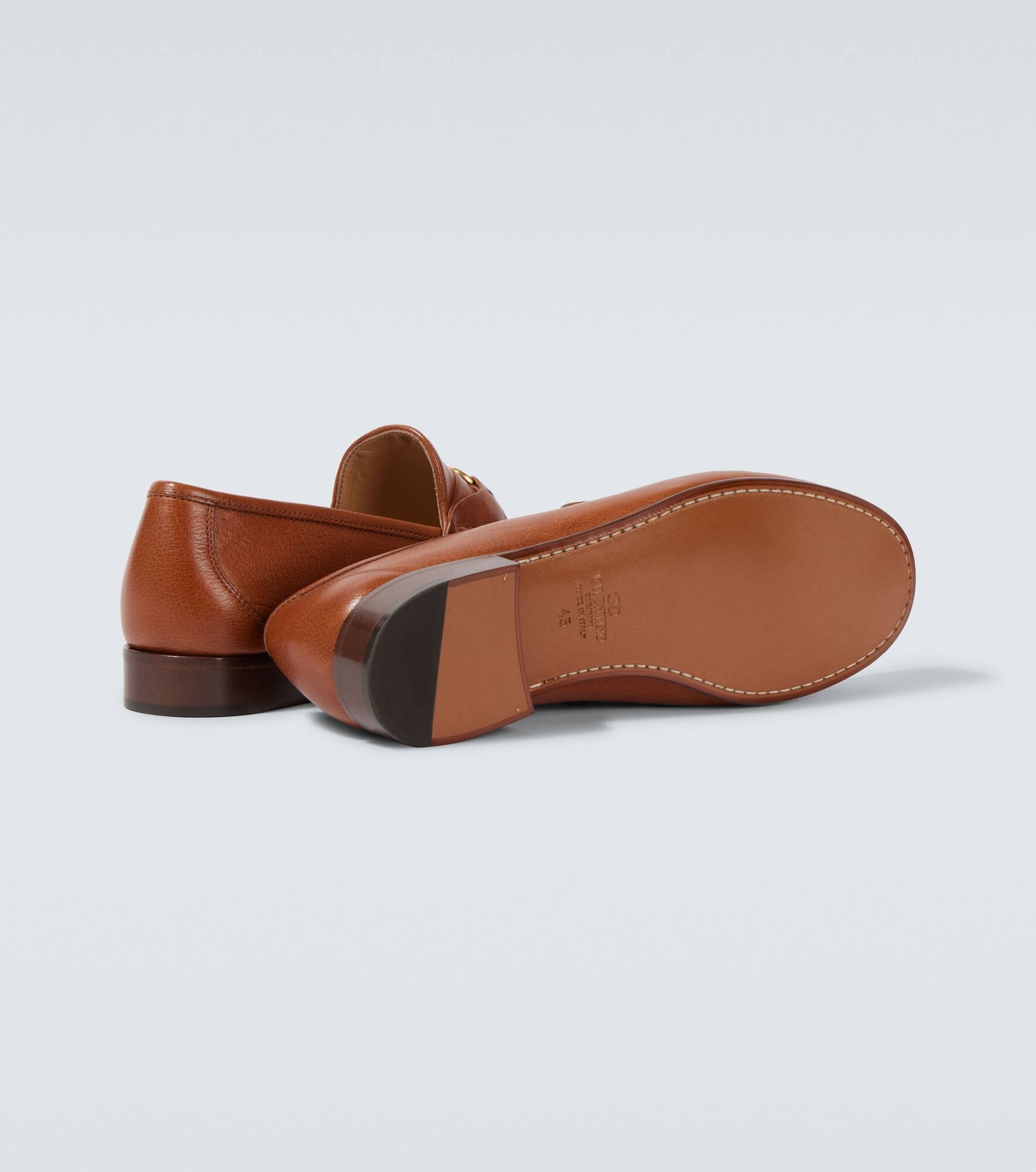 VLogo leather loafers - 7