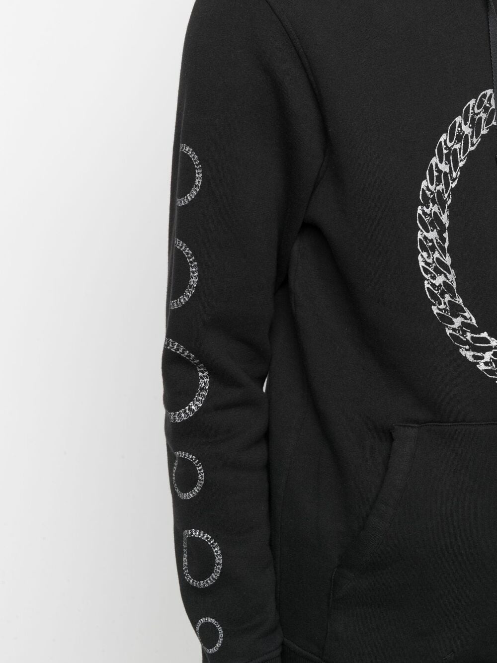 logo circle print hoodie - 5