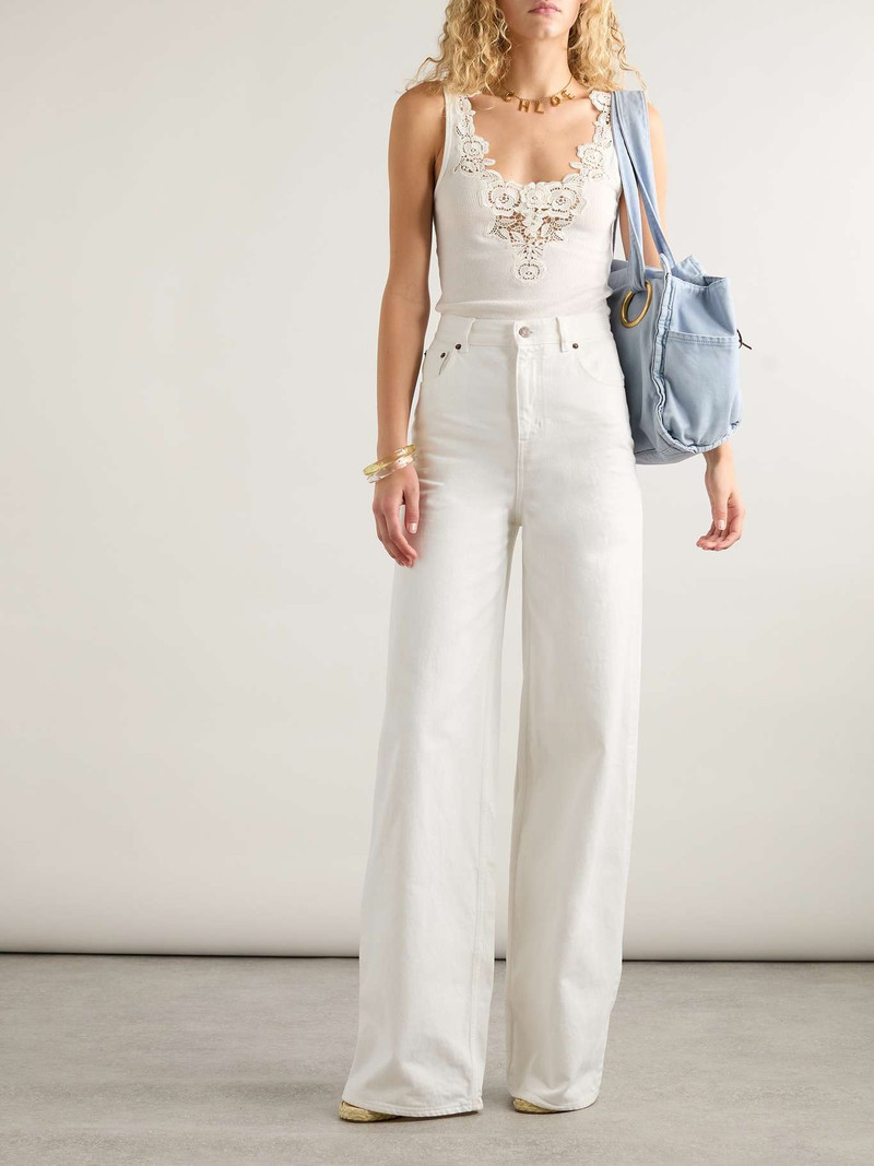 Chloé High-rise wide-leg jeans White outlook