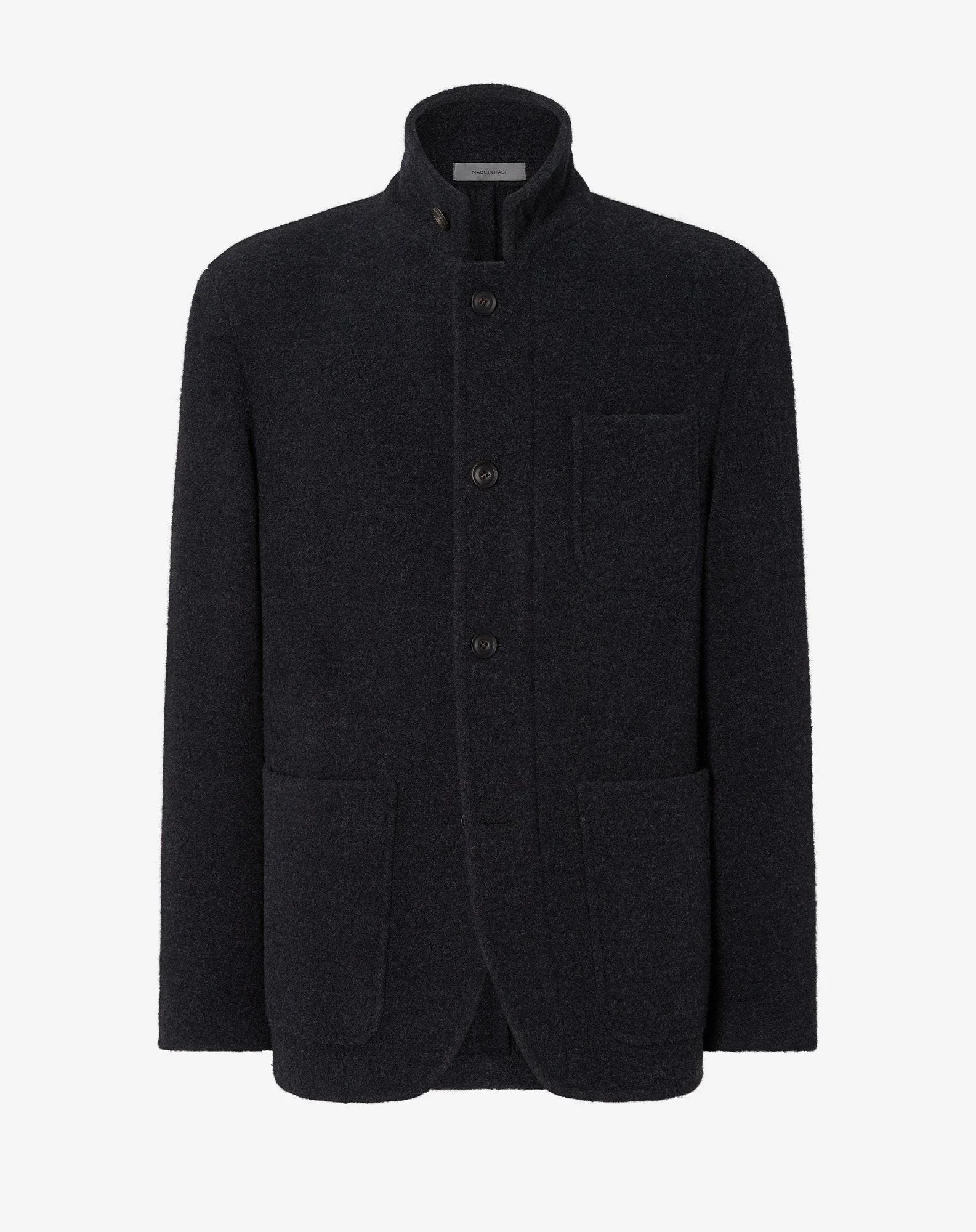 Anthracite grey melange pure wool jacket - 1