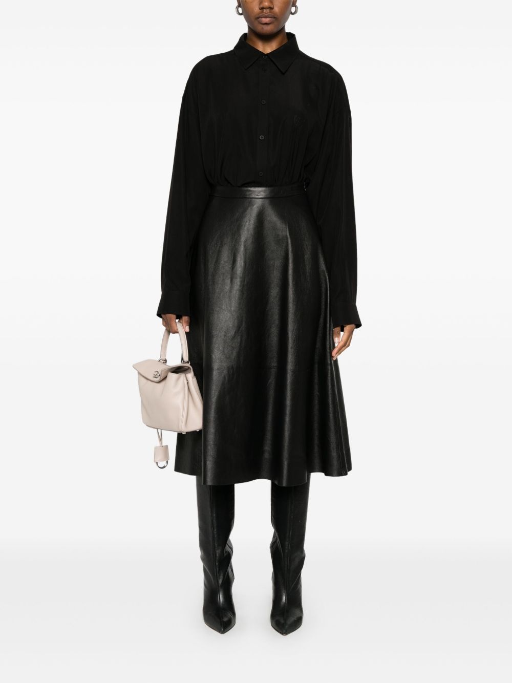 leather midi skirt - 2