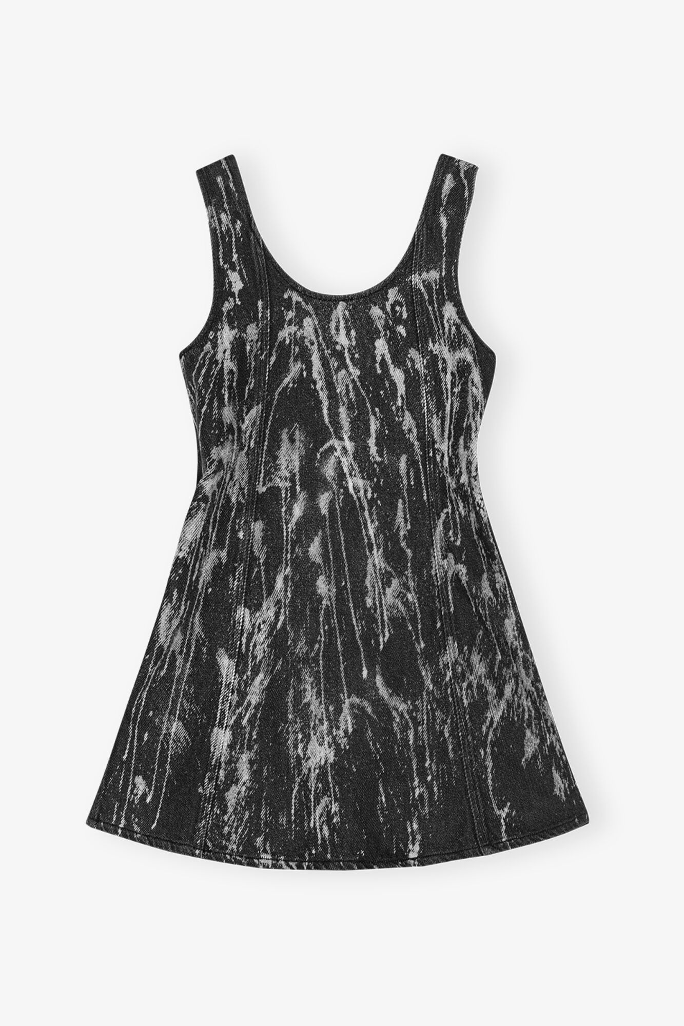 BLACK DENIM MINI DRESS - 6