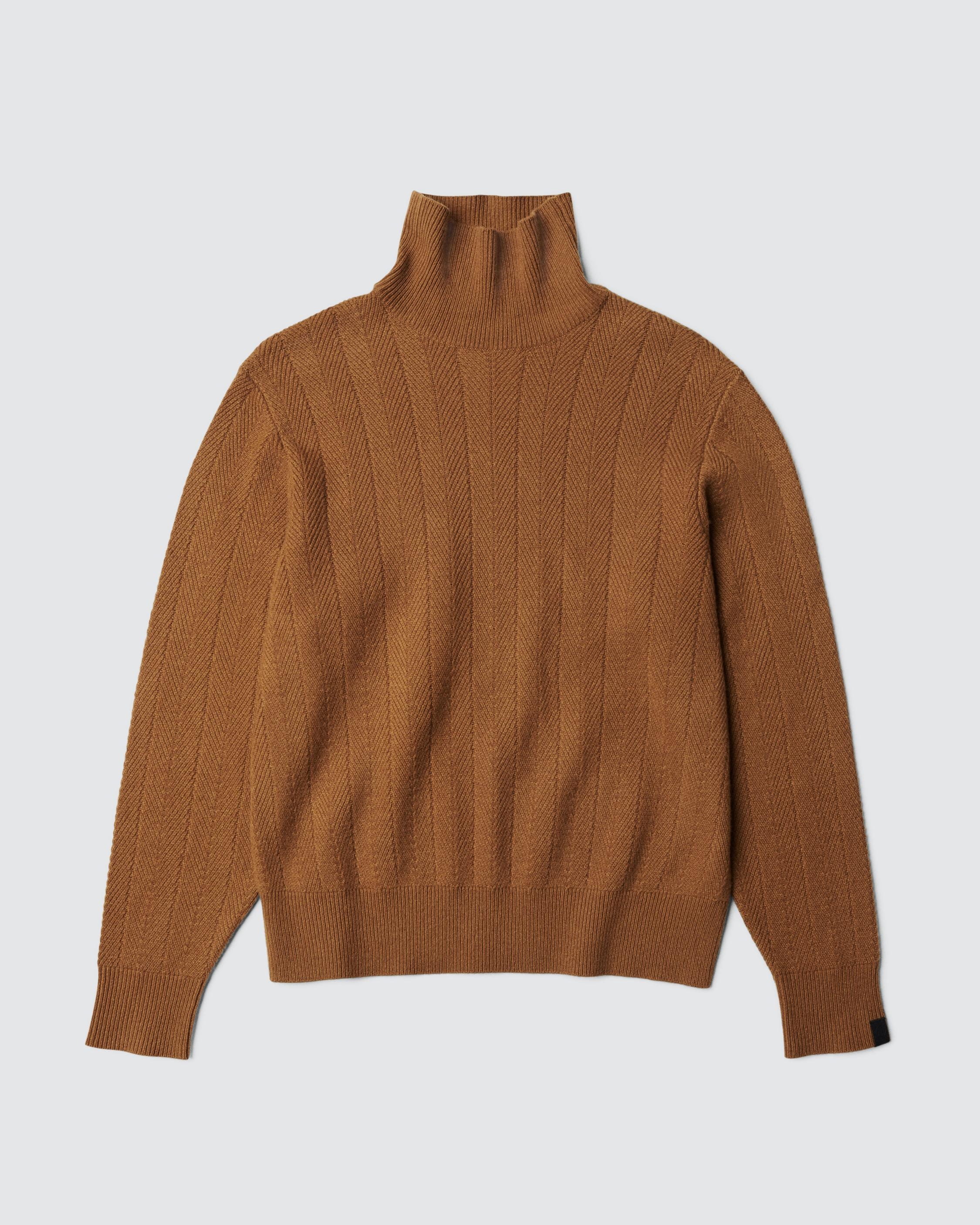 Durham Herringbone Cashmere Turtleneck
Relaxed Fit - 1