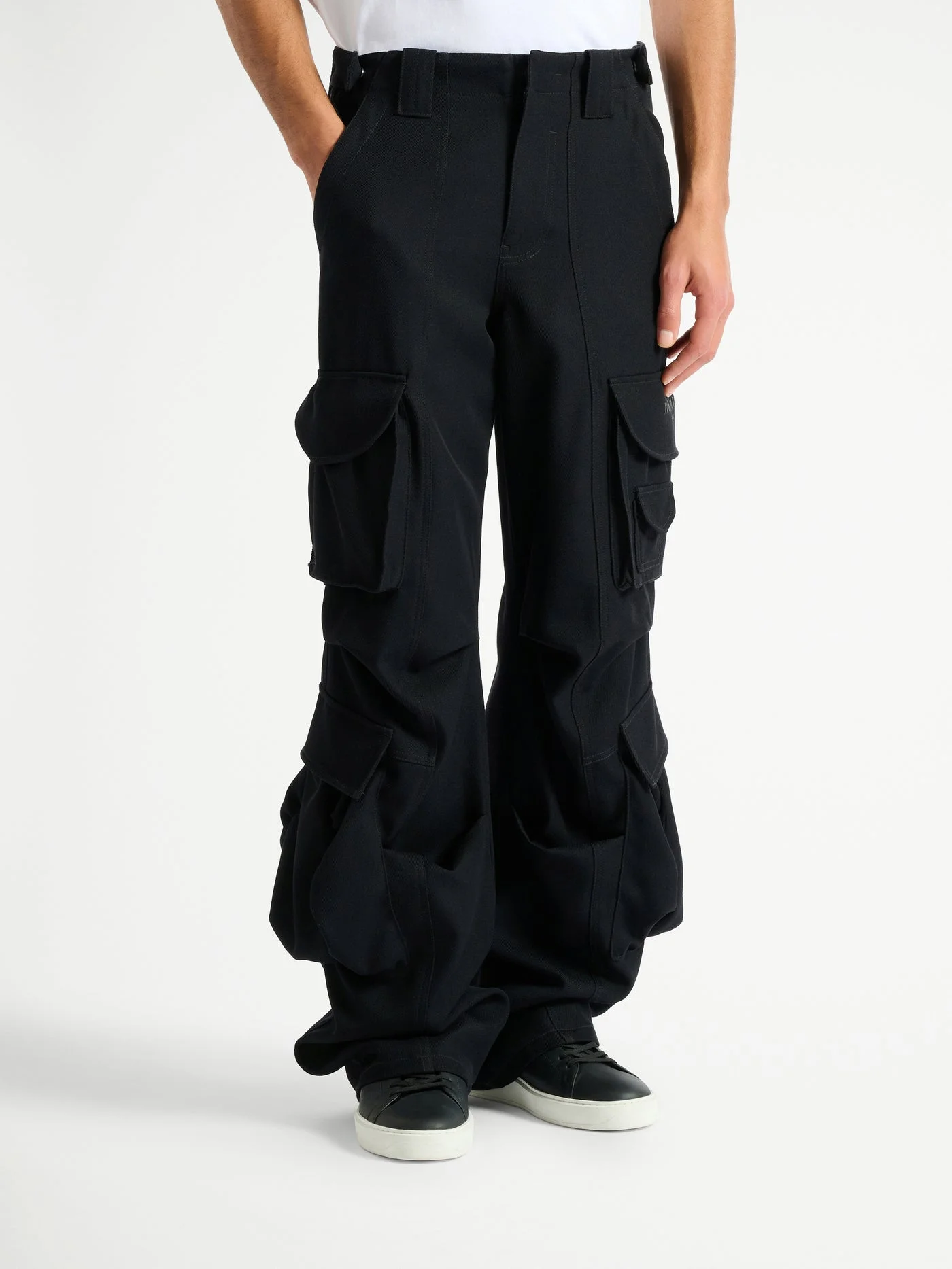 Wool twill cargo pants - 1