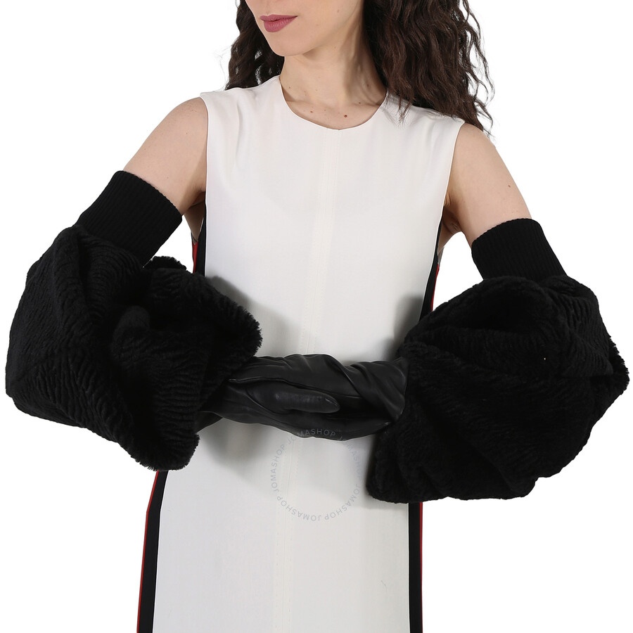 Burberry Black Chenille Puffy Sleeve Gloves - 2