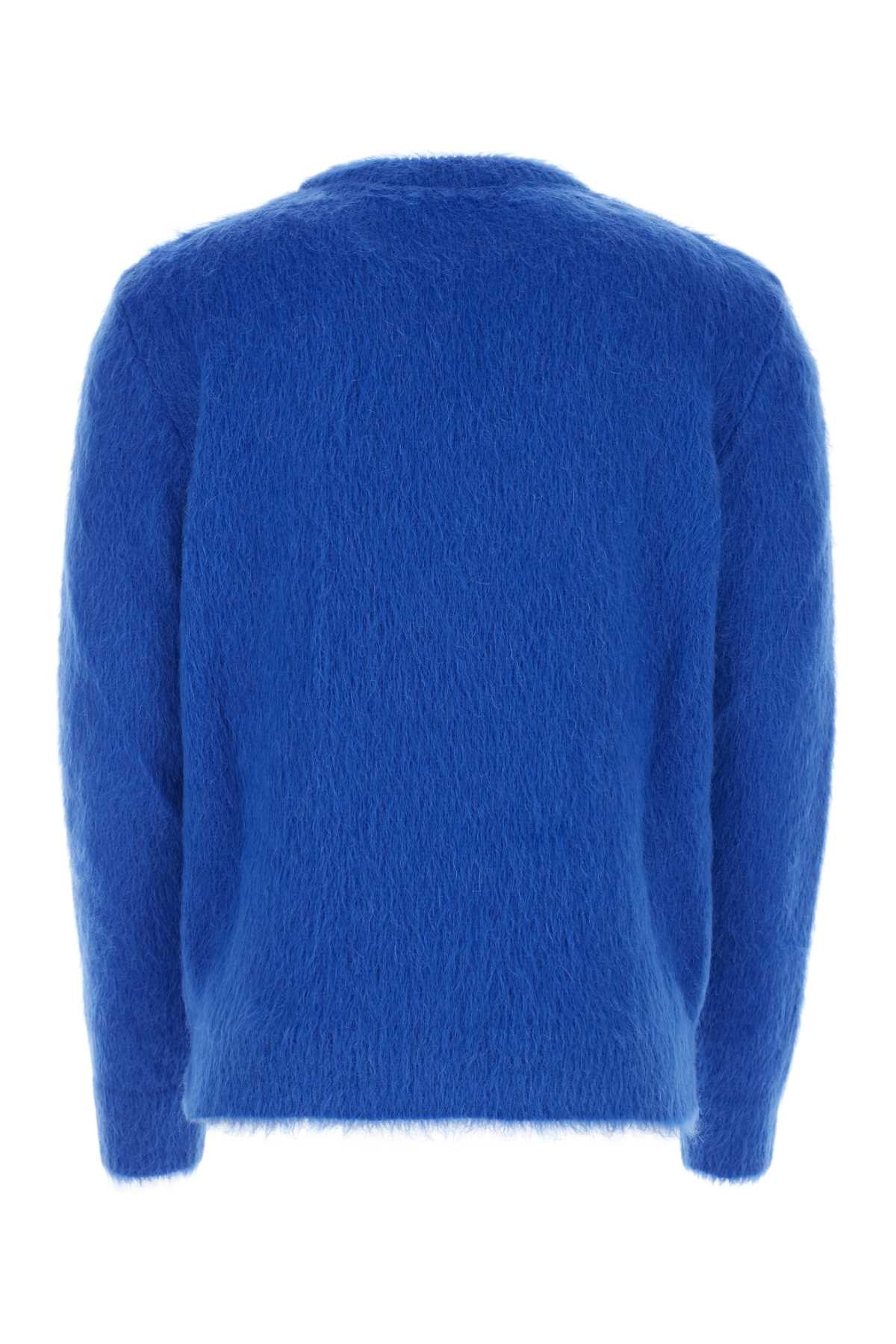 Balmain Men Electric Blue Wool Blend Sweater - 2