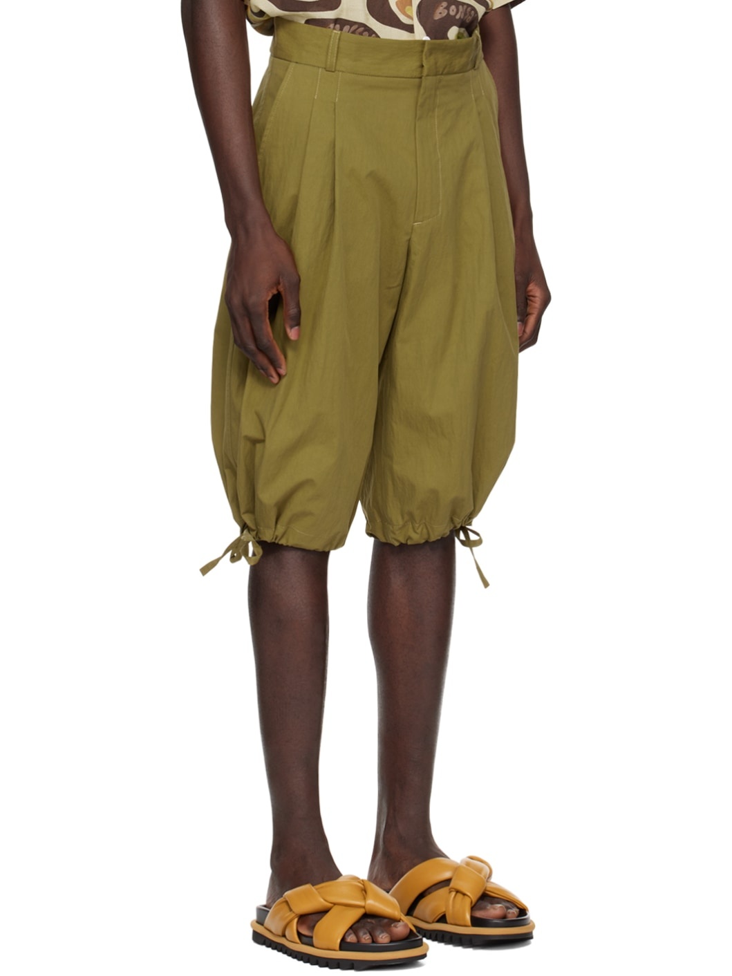 Khaki Drawstring Shorts - 2