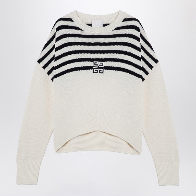 Givenchy 4G Striped Jersey White/Black Women - 1