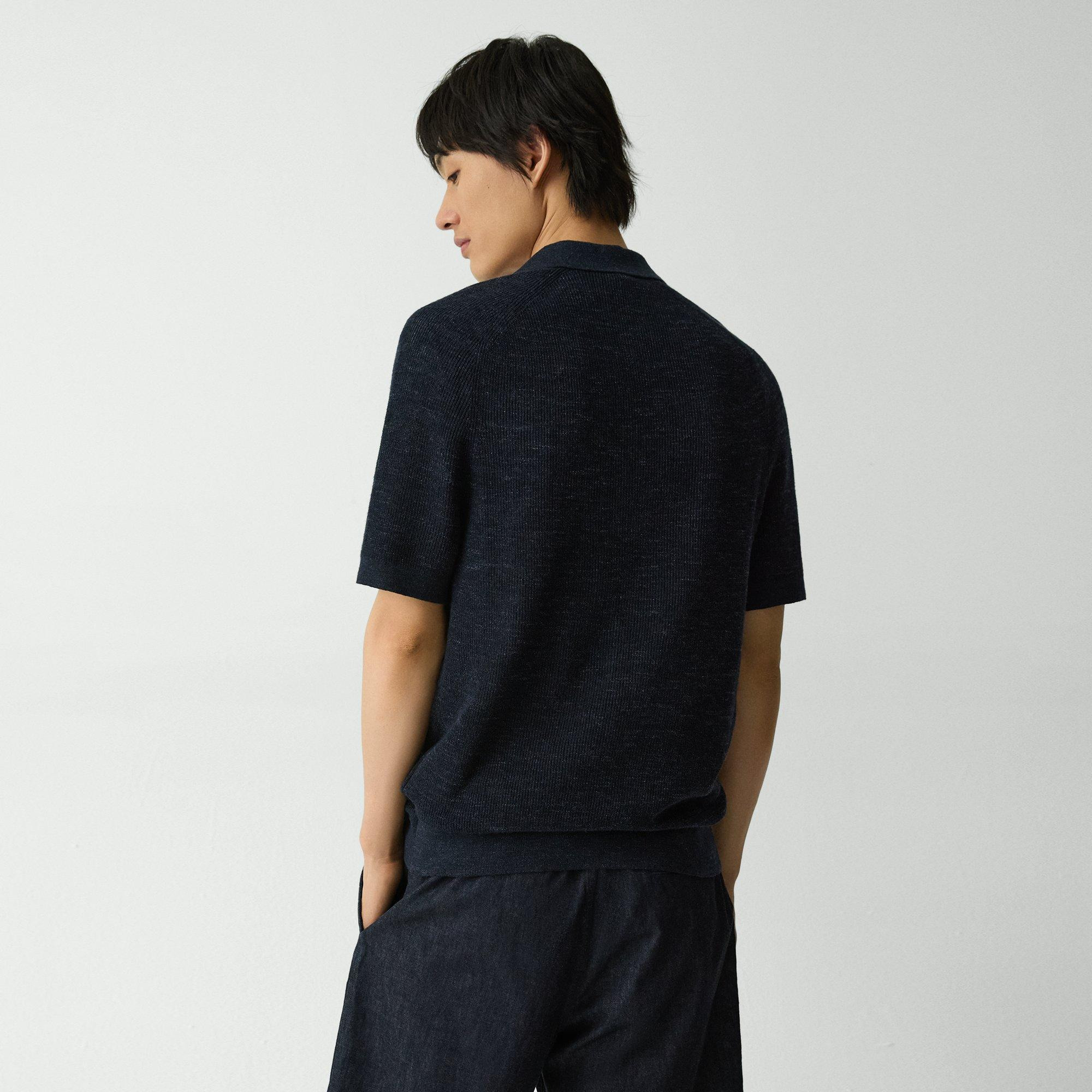 Short-Sleeve Button-Up Shirt in Pacific Linen - 4