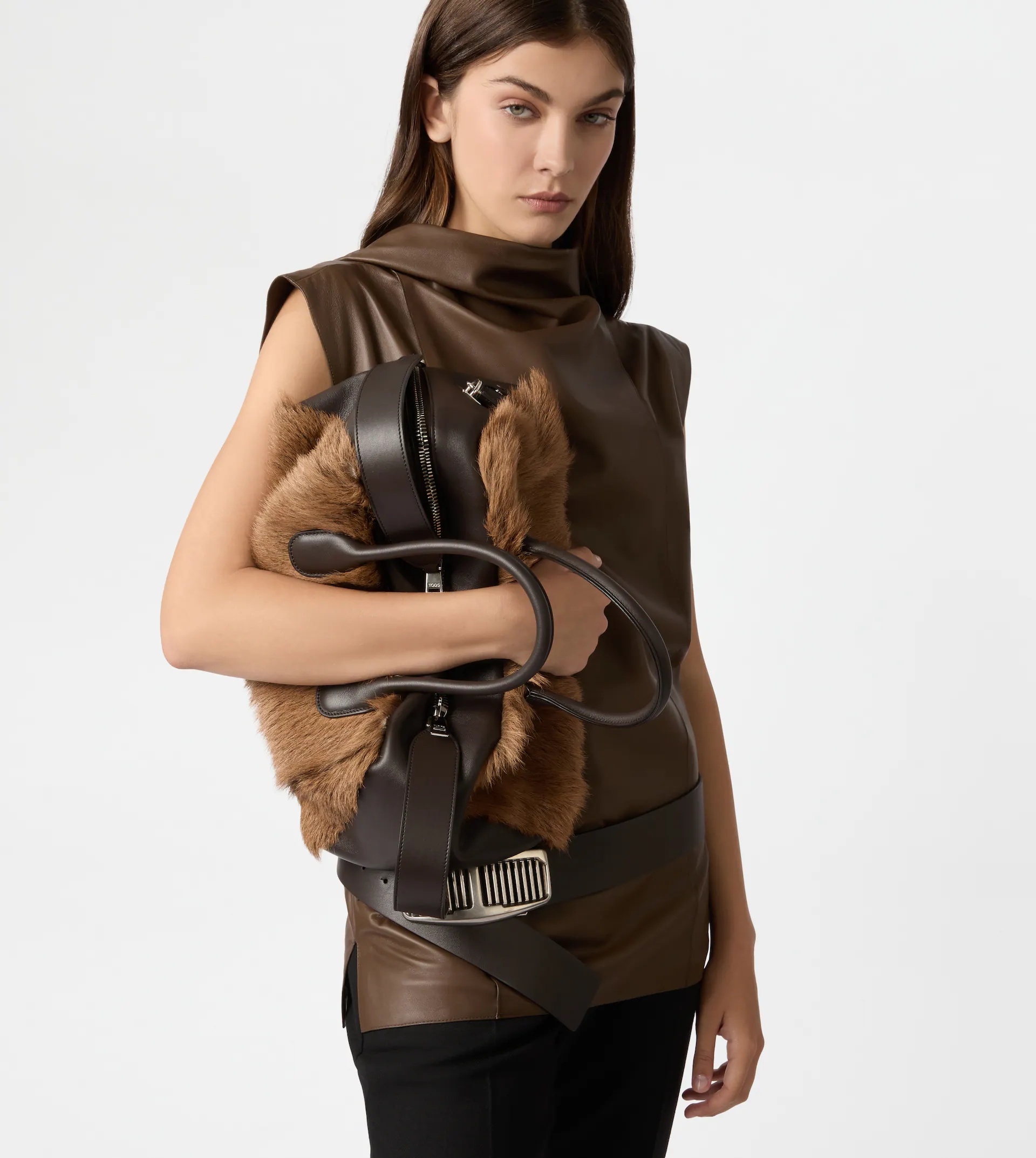 TOD'S DARSENA IN FUR MEDIUM - BROWN - 4