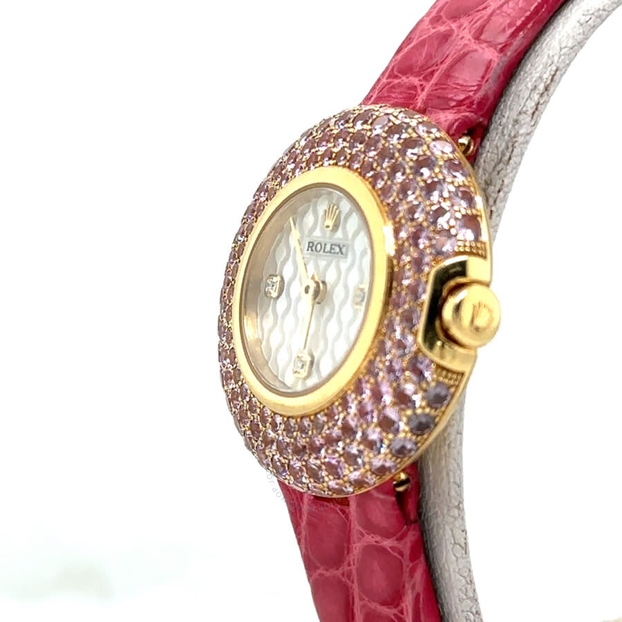 Pre-owned Rolex Cellini Quartz Diamond Ladies Watch 6201 - 4