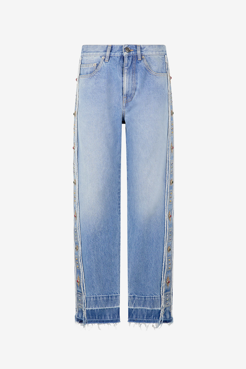 Jeans With Stud And Stone Pattern 1