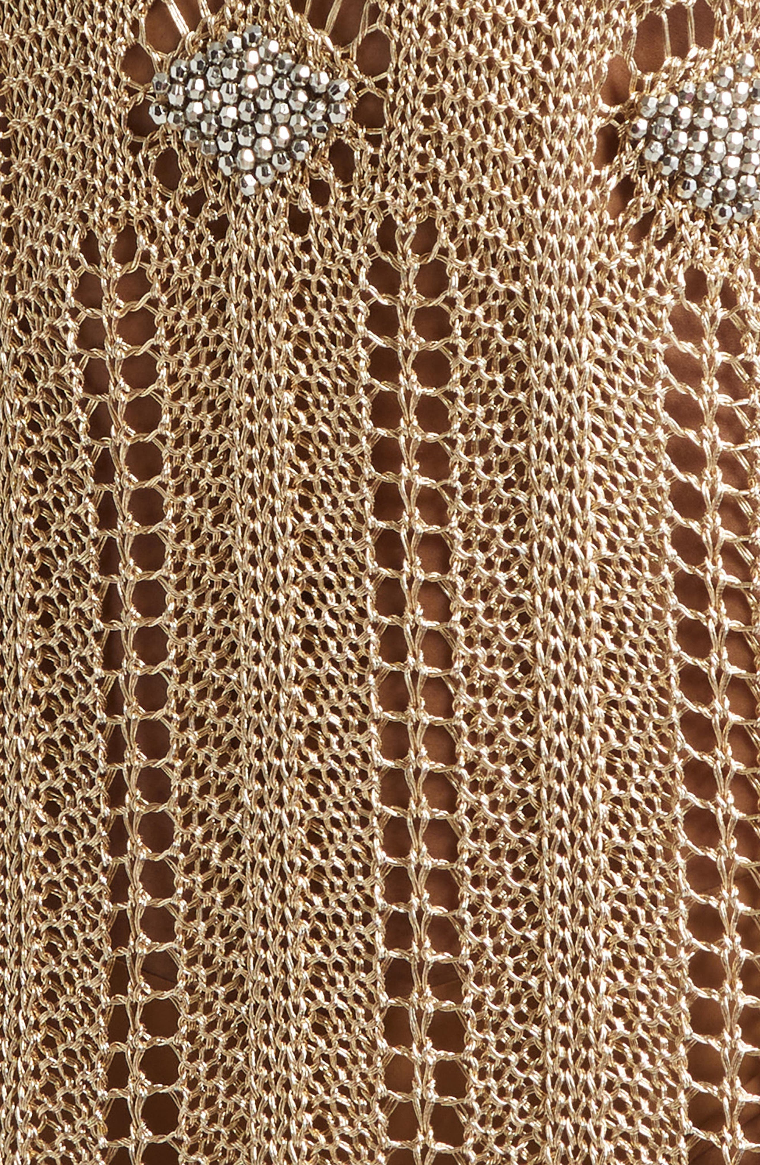 Rabanne Openwork Tank Sweater Dress in Light Gold at Nordstrom - 6