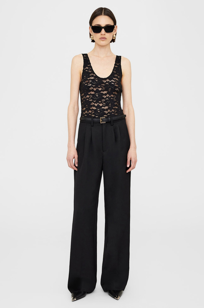 ANINE BING Alysha Bodysuit - Black Floral outlook