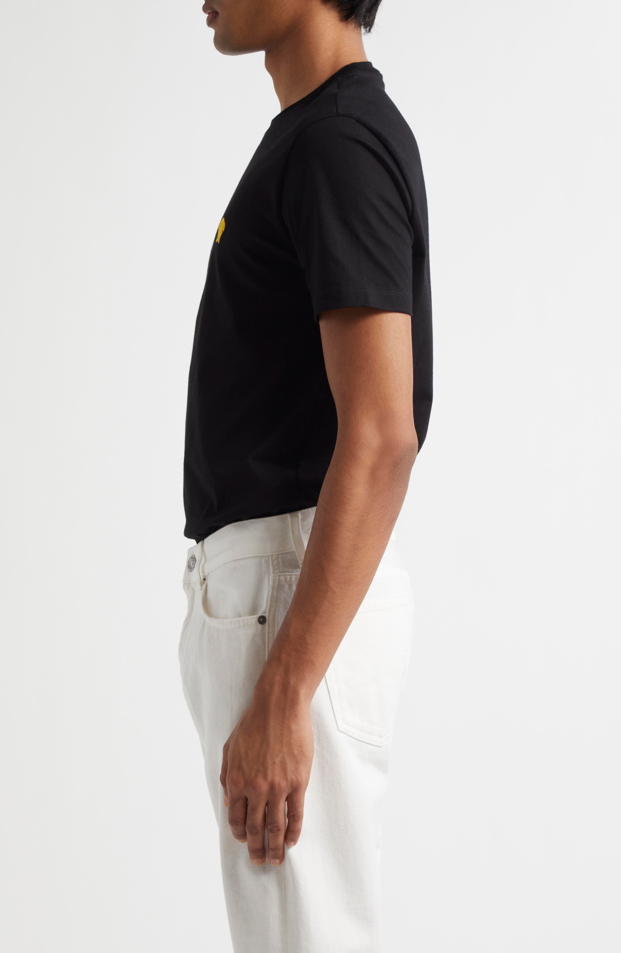 Versace Medusa Embroidered Cotton T-Shirt in Black at Nordstrom - 4