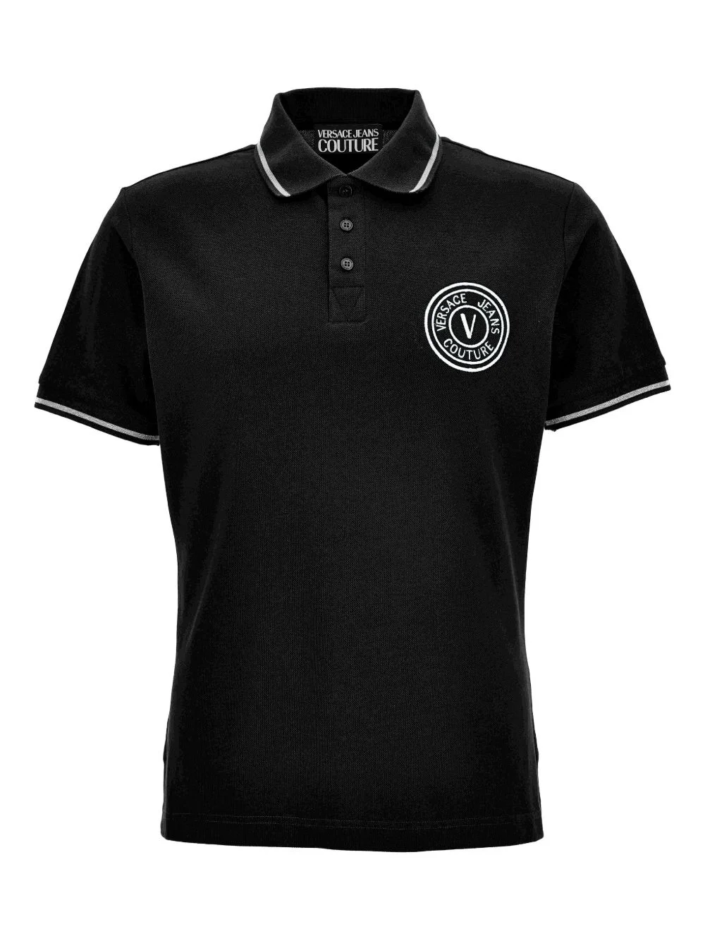 embroidered-logo tipped polo shirt - 1