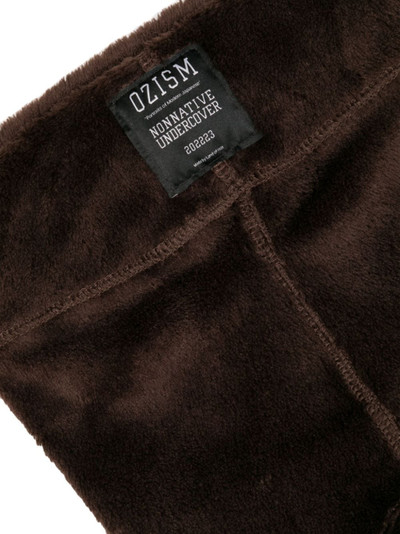 UNDERCOVER logo-embroidered fleece-texture scarf outlook