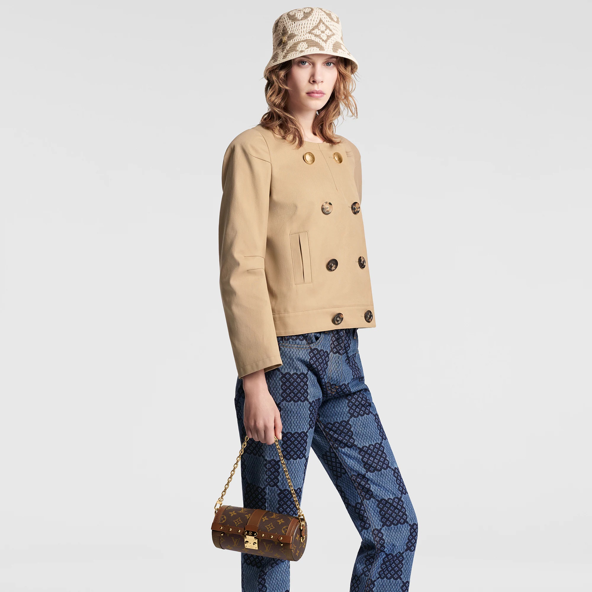 Double-Breasted Gabardine Jacket - 5