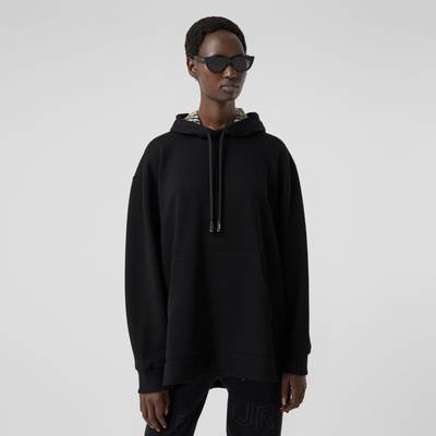 Burberry Stepped Hem Cotton Oversized Hoodie outlook
