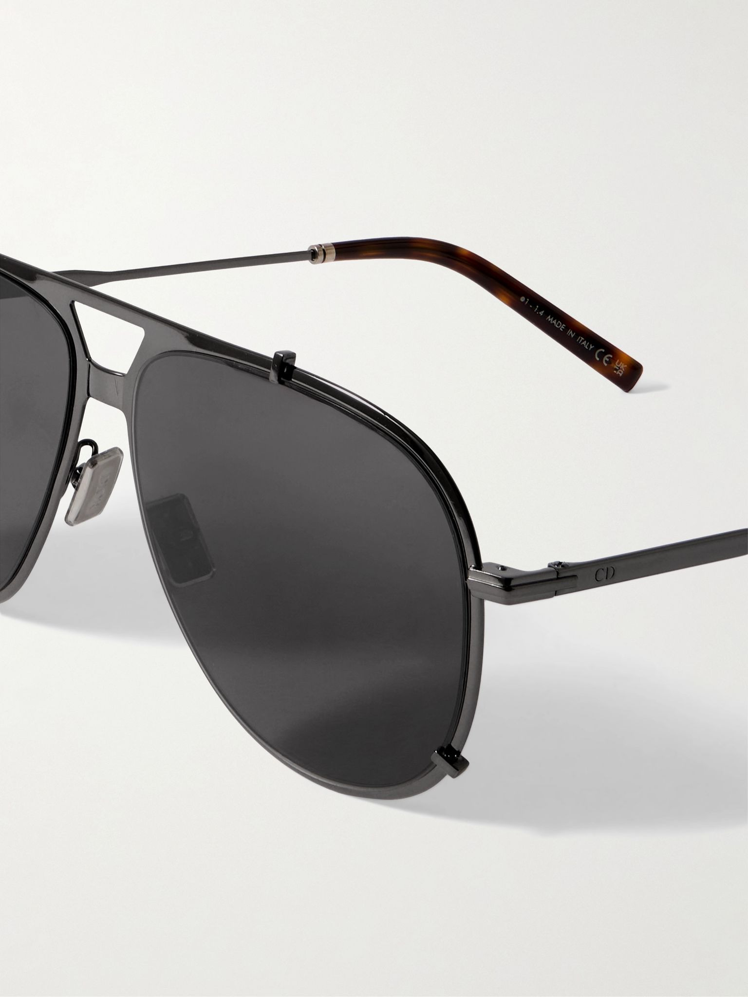 DiorBlackSuit A3U Aviator-Style Metal Sunglasses Black - 3