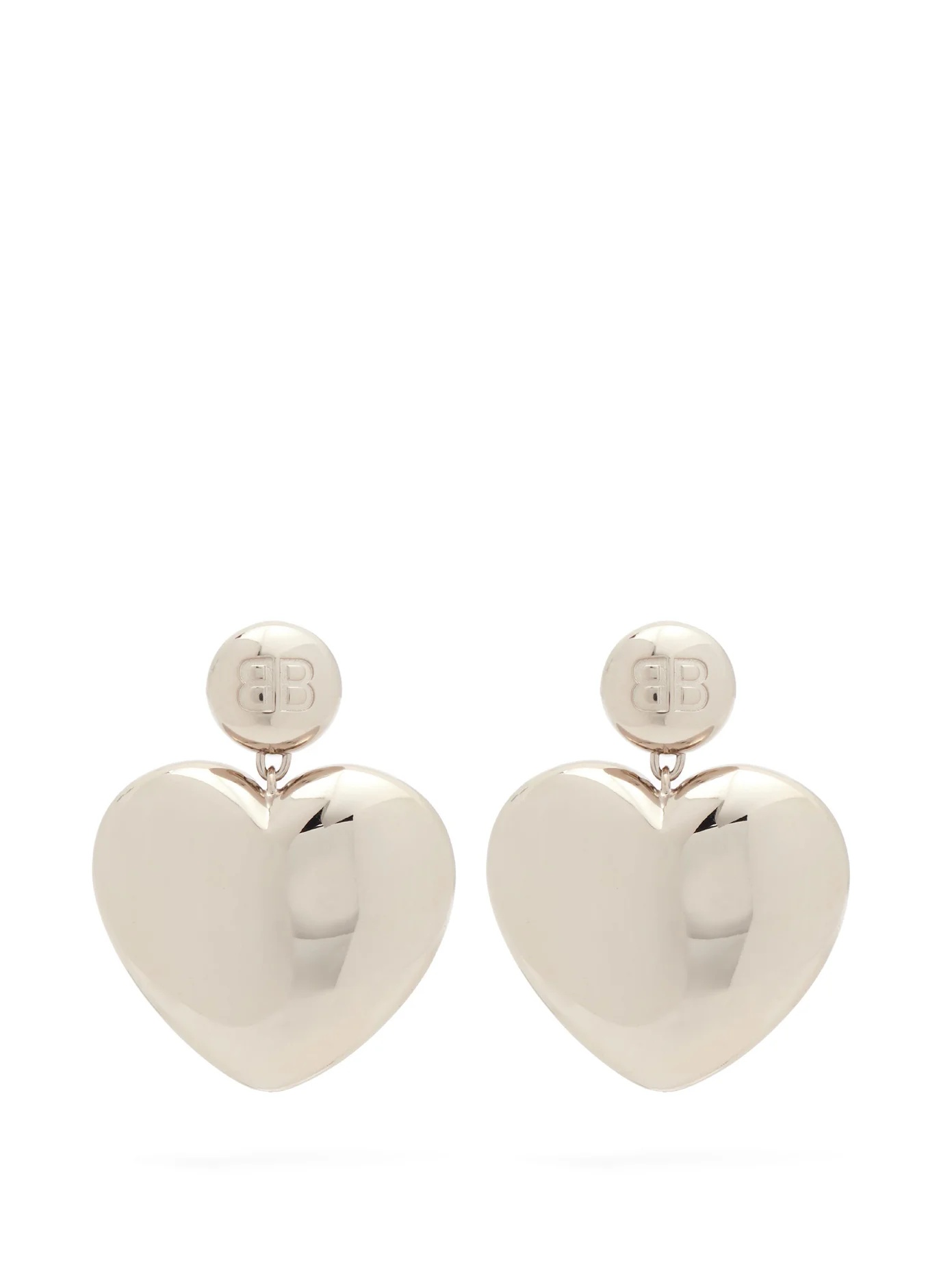 Susi logo-engraved heart drop earrings - 1