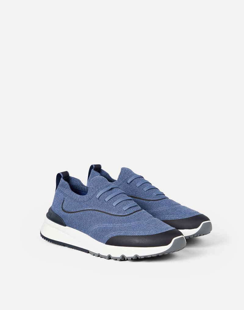 Techno cotton knit runners with heat-bonded details 2