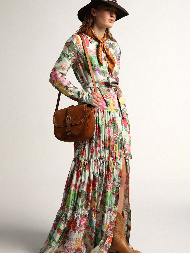 Golden Goose Medium Rodeo Bag in rum-colored suede outlook