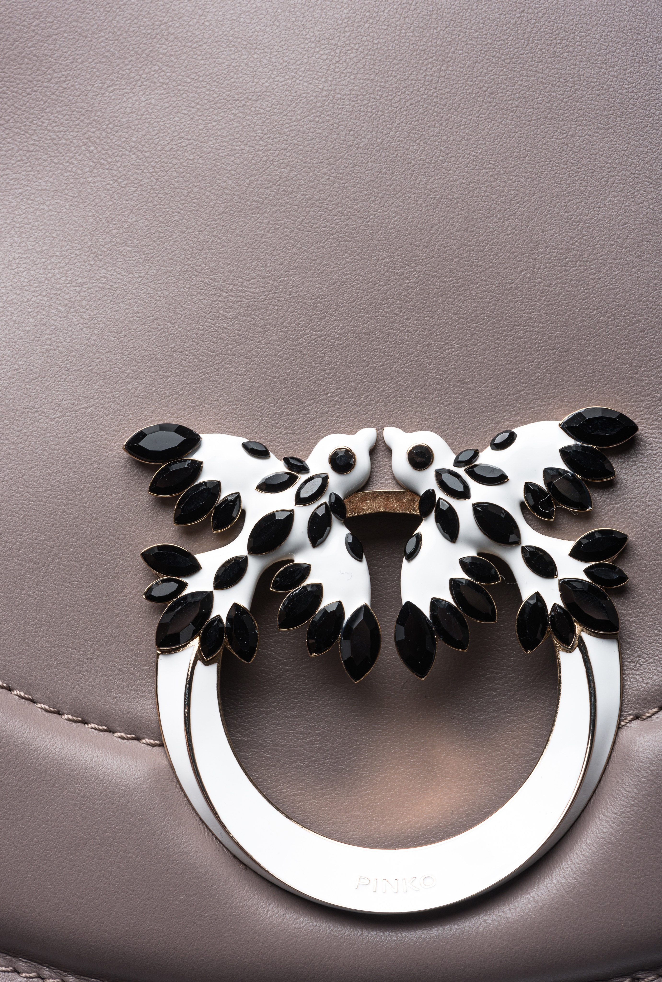PINKO GALLERIA CLASSIC LOVE BAG CLICK ROUND WITH BEJEWELLED BUCKLE - 4
