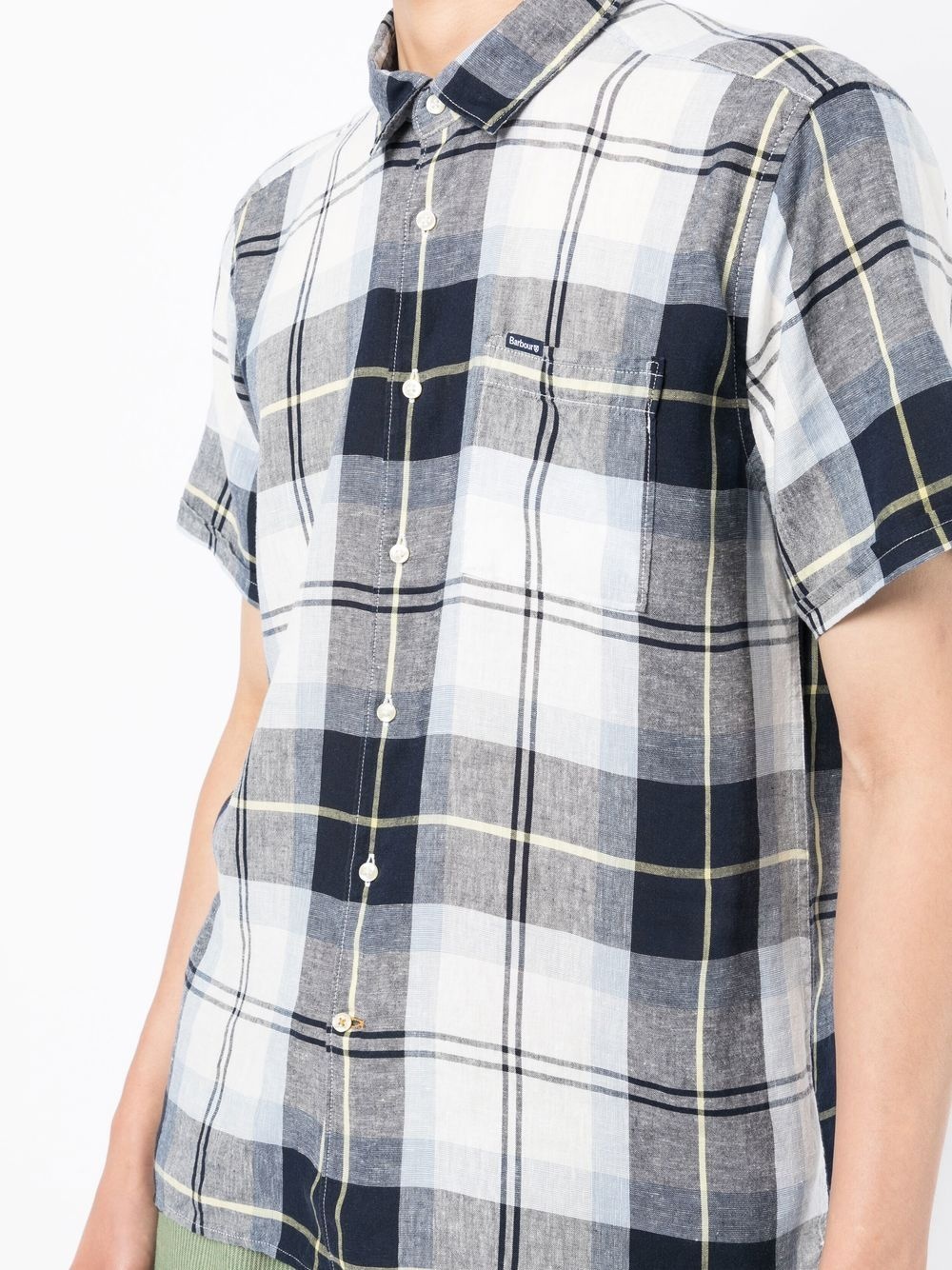 check-print short-sleeved shirt - 5