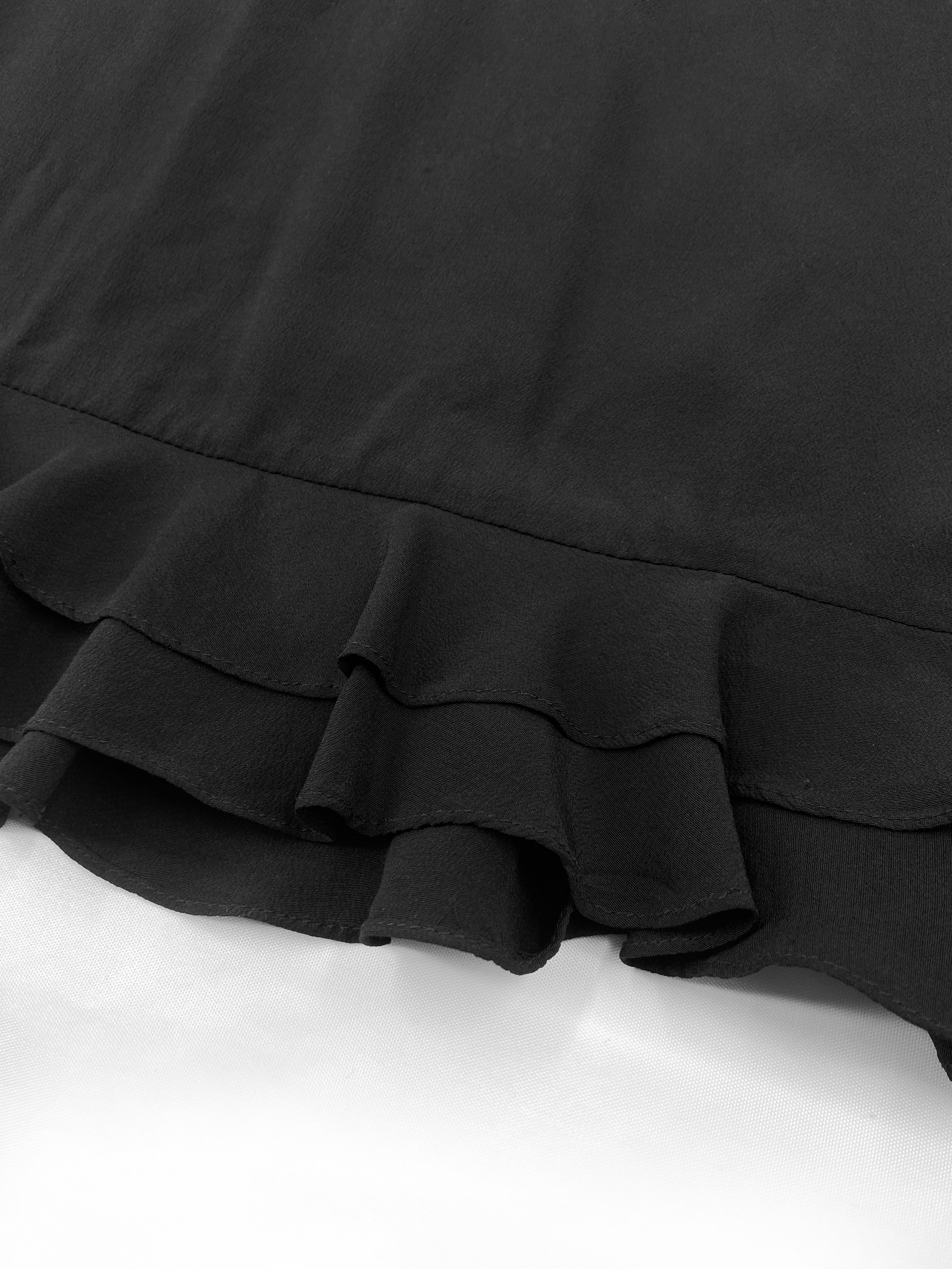 Gucci Spring 1999 Tom Ford Runway #1 Look Black Silk Ruffle Dress 40 - 9