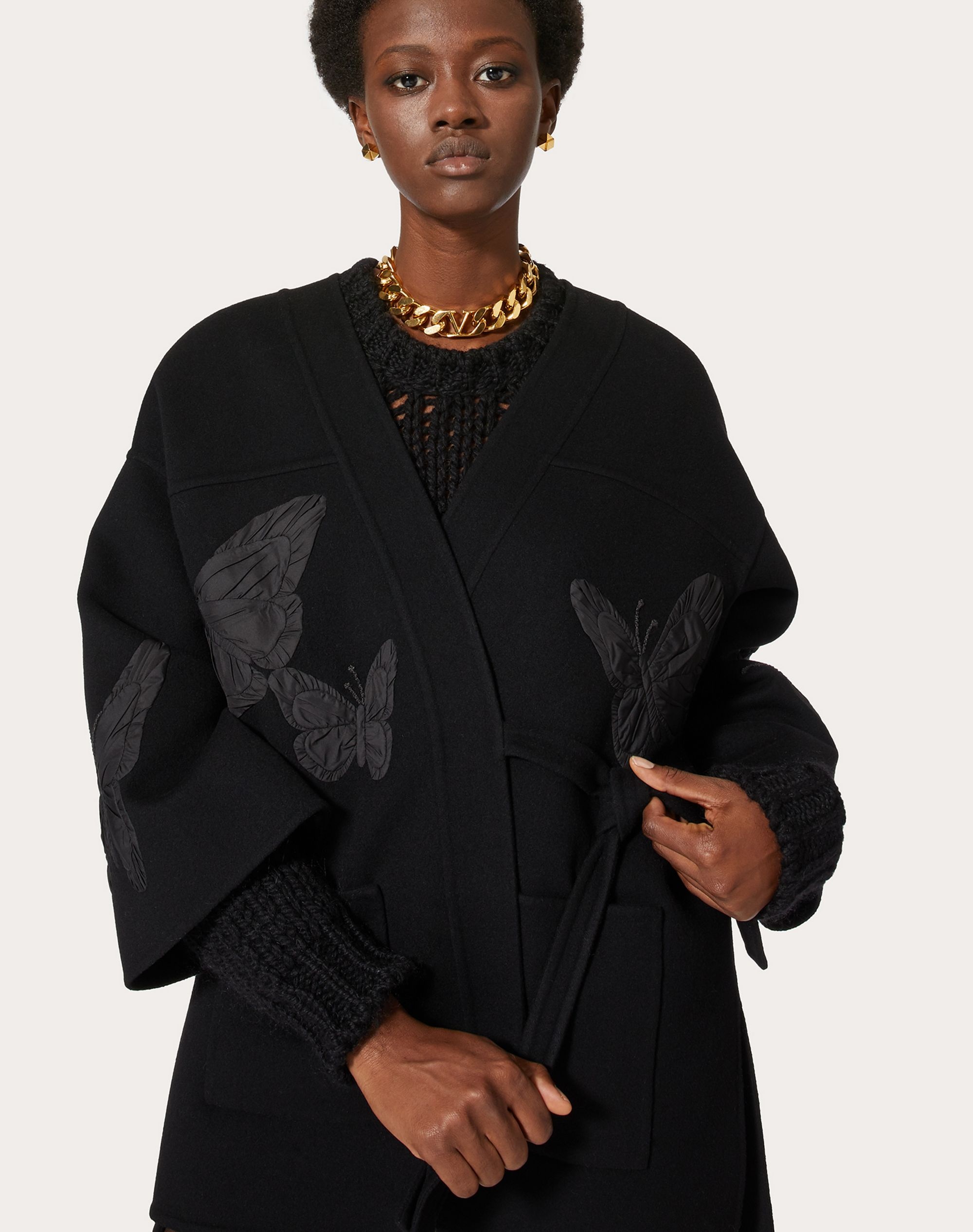 EMBROIDERED COMPACT DRAP KIMONO - 5