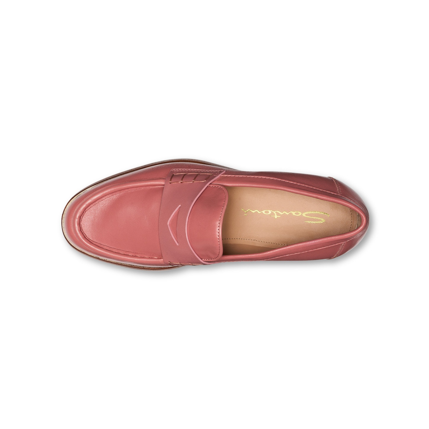Women’s pink leather penny loafer - 4