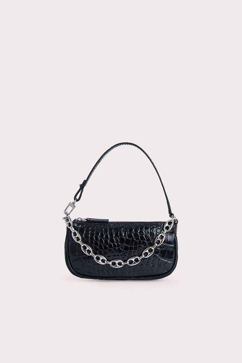 MINI RACHEL 블랙 CROCO EMBOSSED LEATHER 1